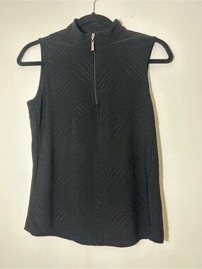 Dexim Black Sleeveless Quarter Zip Golf Shirt Size M